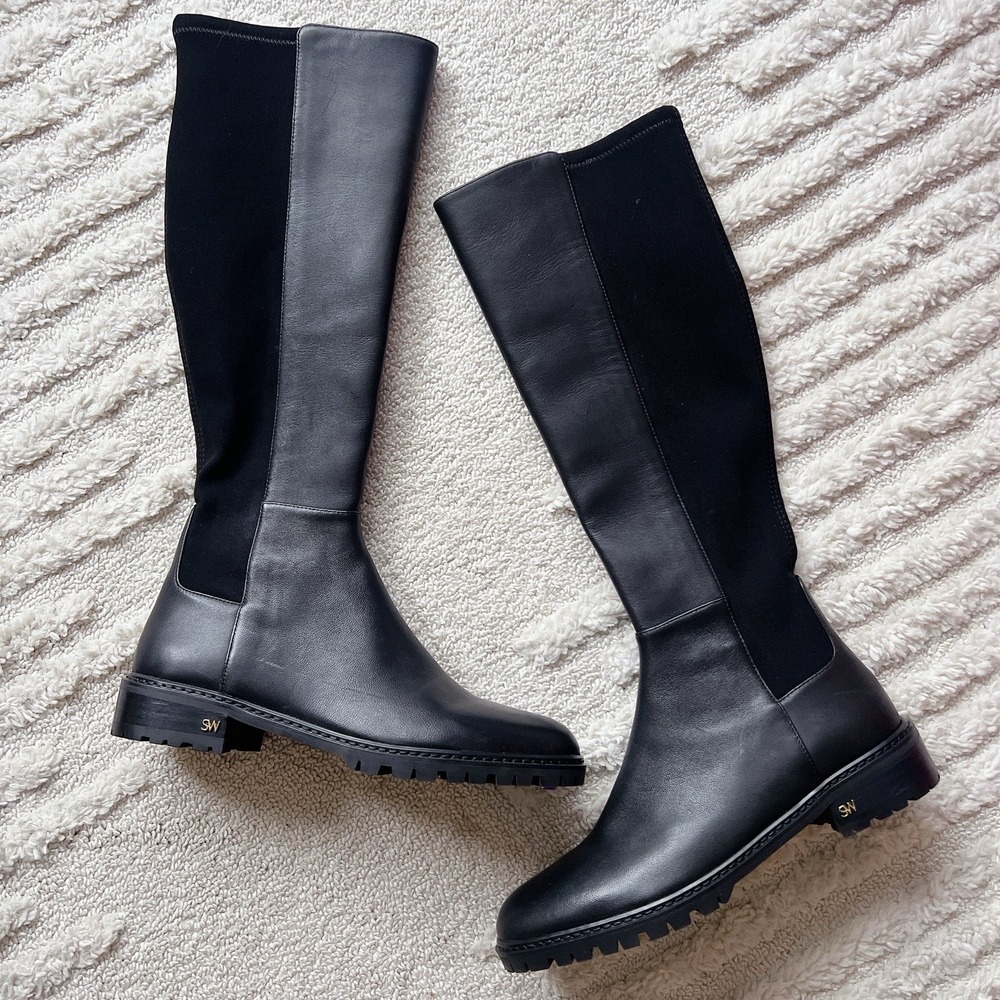 Stuart Weitzman 5050 City Womens Over The Knee Boots Black Nappa Leather US 6